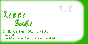 kitti buki business card